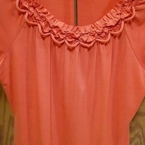 East 5th Coral Ruffled Blouse